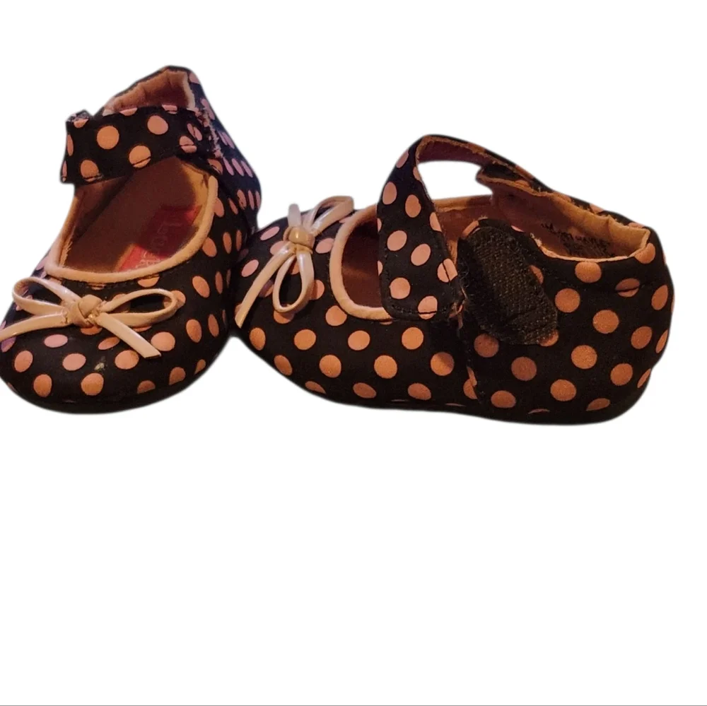 Baby Girl Shoes Floral Polk-a-dot 3-6m